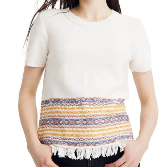 Madewell Fringe Jacquard Embroidered Sweater S - Picture 8 of 8